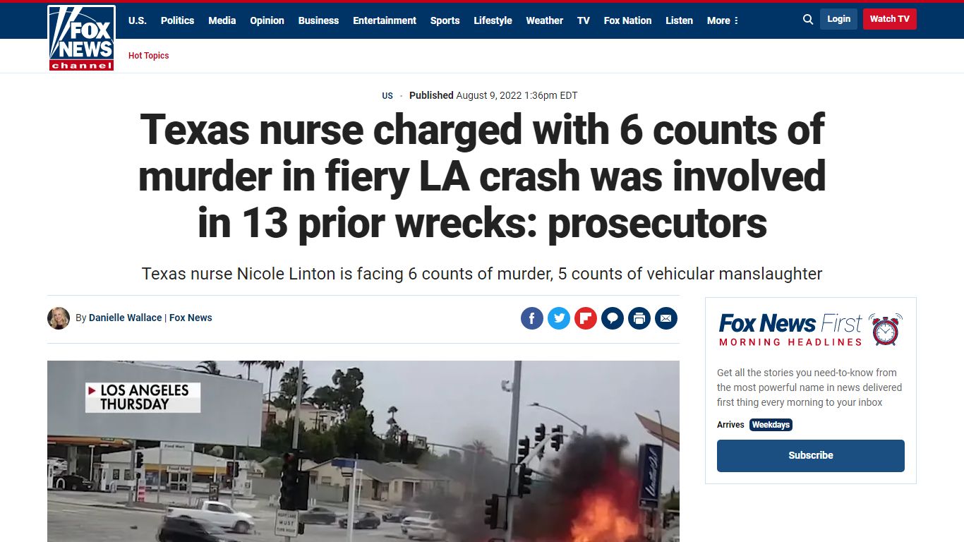 Texas nurse charged with 6 counts of murder in fiery LA crash was ...